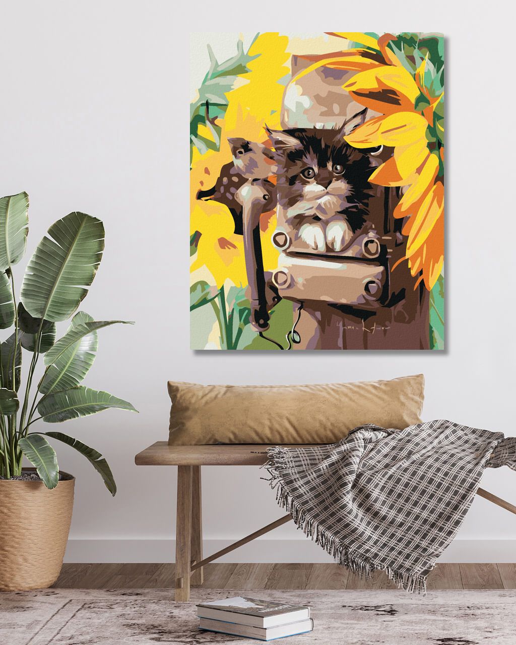 zuty Malování podle čísel - KOTĚ V BUDCE A SLUNEČNICE - Rozměr: 40x50 cm, Rámování: Varianta: bez rámu a bez vypnutí plátna - obrázek 9