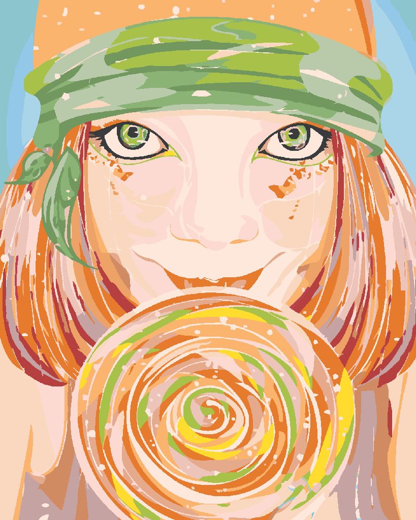 zuty Malování podle čísel - ZELENOOKÁ ŽENA A LÍZÁTKO - Rozměr: 40x50 cm, Rámování: Varianta: bez rámu a bez vypnutí plátna - obrázek 7