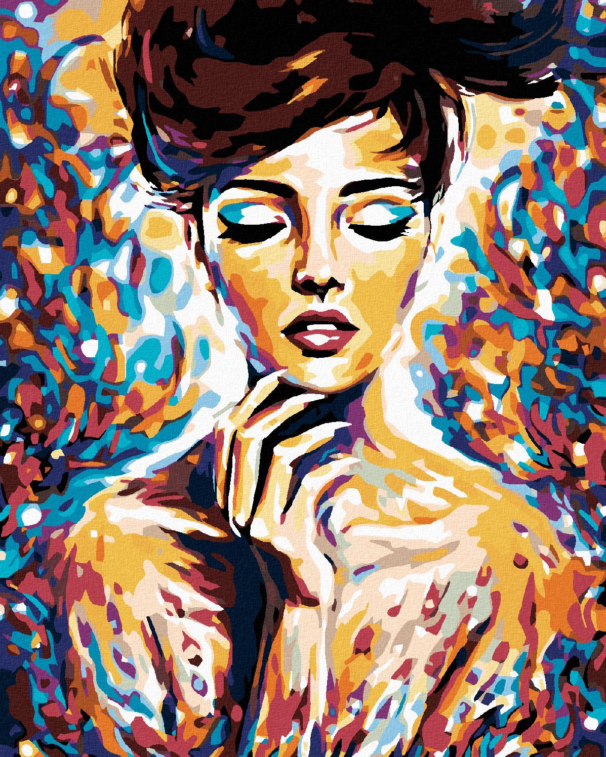 zuty Malování podle čísel - ŽENA V BARVÁCH - Rozměr: 40x50 cm, Rámování: Varianta: bez rámu a bez vypnutí plátna - obrázek 1