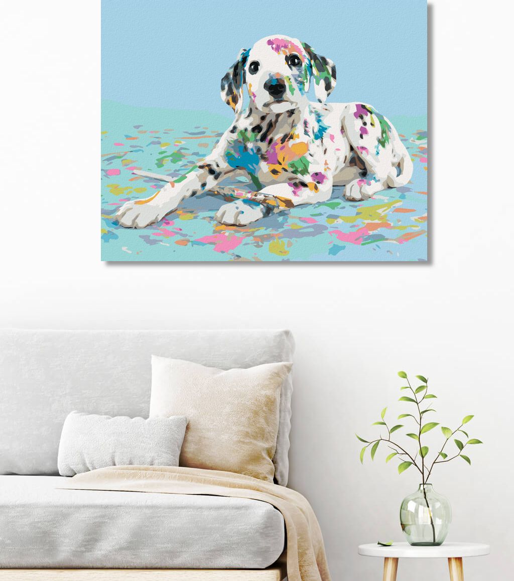 zuty Malování podle čísel - DALMATIN A ROZLITÉ BARVY - Rozměr: 40x50 cm, Rámování: Varianta: bez rámu a bez vypnutí plátna - obrázek 4