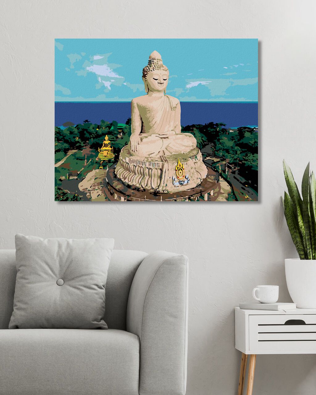 zuty Malování podle čísel - BUDDHA A OCEÁN - Rozměr: 40x50 cm, Rámování: Varianta: vypnuté plátno na rám - obrázek 4
