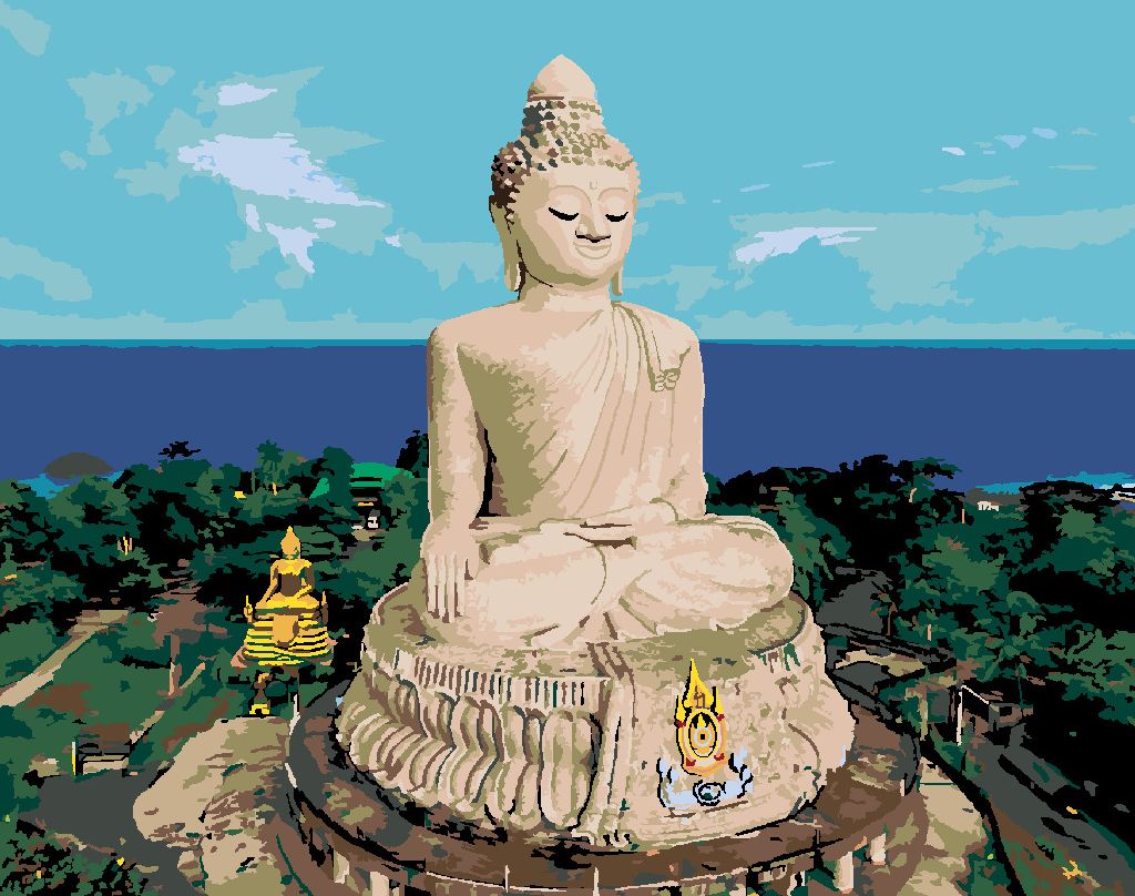 zuty Malování podle čísel - BUDDHA A OCEÁN - Rozměr: 40x50 cm, Rámování: Varianta: vypnuté plátno na rám - obrázek 9