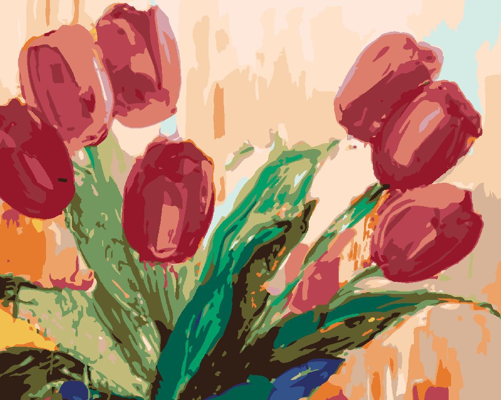 zuty Malování podle čísel - ČERVENÉ TULIPÁNY - Rozměr: 40x50 cm, Rámování: Varianta: bez rámu a bez vypnutí plátna - obrázek 14