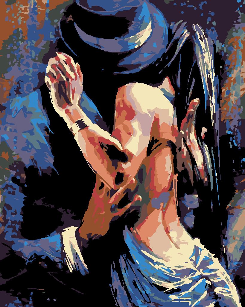 zuty Malování podle čísel - VÁŠNIVÝ PÁR - Rozměr: 40x50 cm, Rámování: Varianta: bez rámu a bez vypnutí plátna - obrázek 7