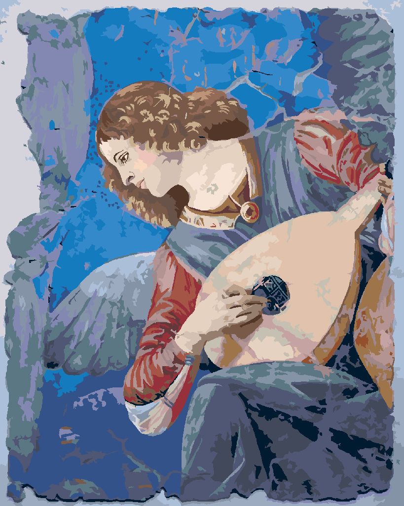 zuty Malování podle čísel - ANDĚL HRAJÍCÍ NA LOUTNU (MELOZZO DA FORLI) - Rozměr: 40x50 cm, Rámování: Varianta: bez rámu a bez vypnutí plátna - obrázek 9