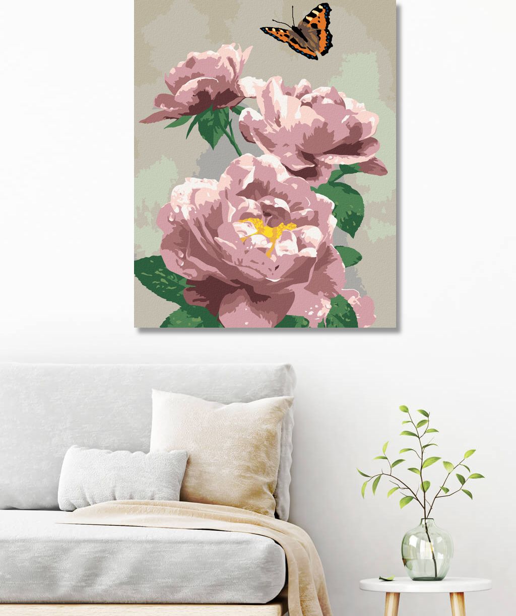 zuty Malování podle čísel - MOTÝL A RŮŽOVÉ RŮŽE (HOWARD ROBINSON) - Rozměr: 40x50 cm, Rámování: Varianta: bez rámu a bez vypnutí plátna - obrázek 10