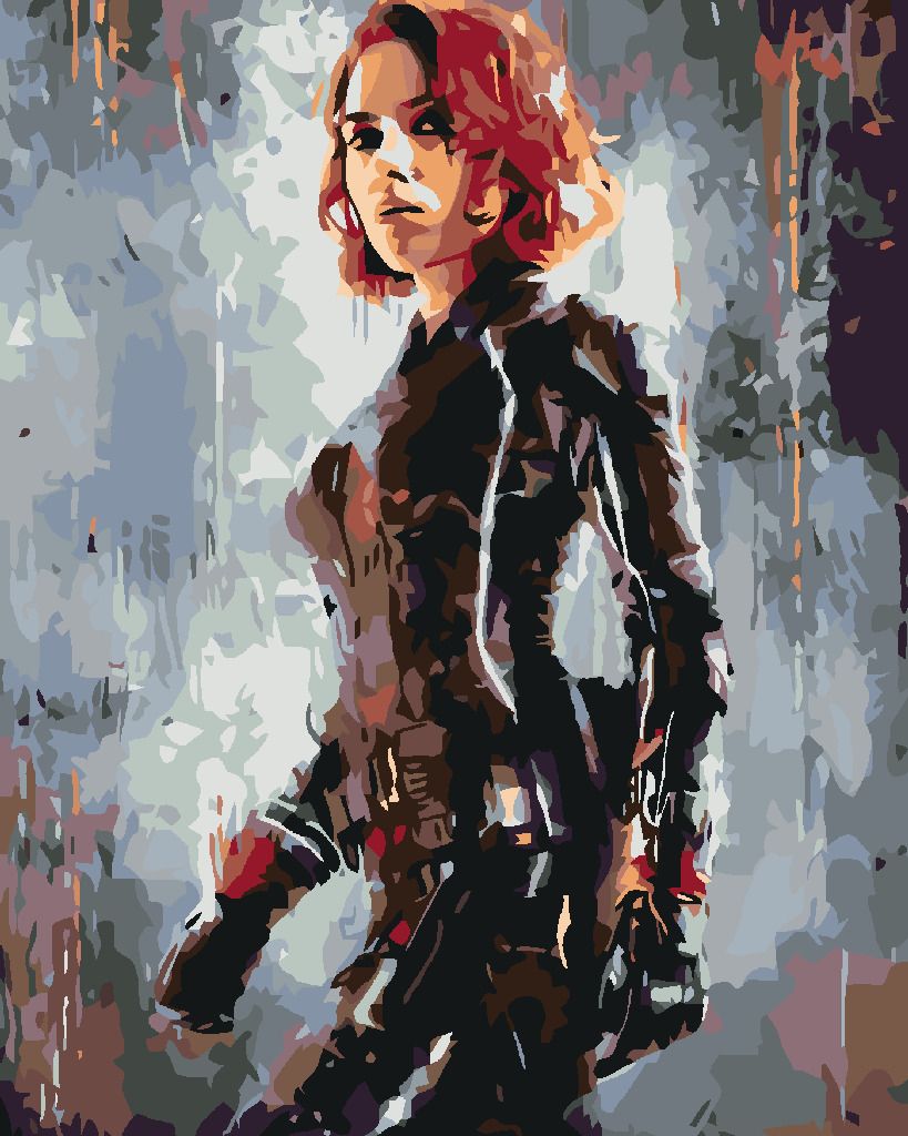 zuty Malování podle čísel - AVENGERS BLACK WIDOW II - Rozměr: 40x50 cm, Rámování: Varianta: bez rámu a bez vypnutí plátna - obrázek 4