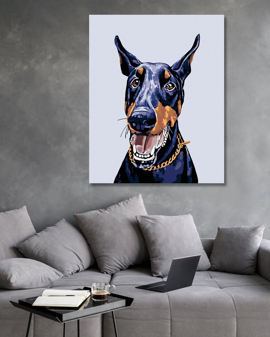zuty Malování podle čísel - DOBRMAN - Rozměr: 40x50 cm, Rámování: Varianta: vypnuté plátno na rám - obrázek 9