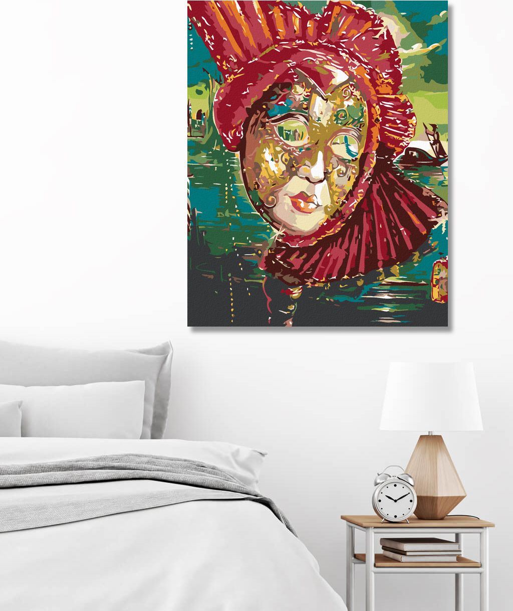 zuty Malování podle čísel - KARNEVALOVÁ MASKA - Rozměr: 40x50 cm, Rámování: Varianta: vypnuté plátno na rám - obrázek 3