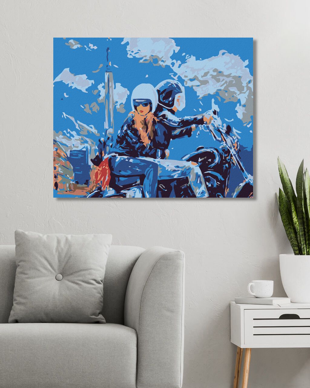 zuty Malování podle čísel - VYJÍŽĎKA NA MOTORCE - Rozměr: 40x50 cm, Rámování: Varianta: vypnuté plátno na rám - obrázek 7
