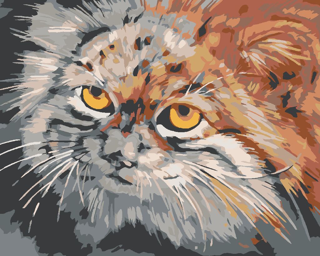 zuty Malování podle čísel - ŠEDOHNĚDÁ KOČKA - Rozměr: 40x50 cm, Rámování: Varianta: vypnuté plátno na rám - obrázek 5
