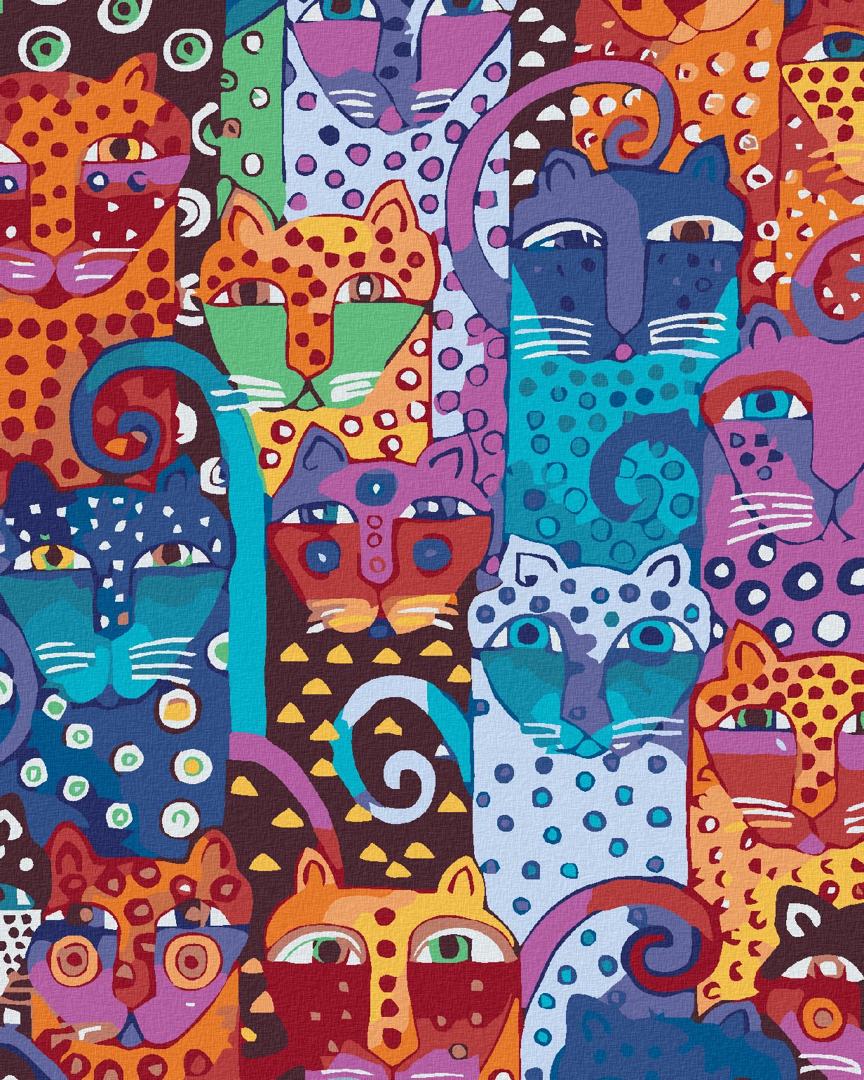 zuty Malování podle čísel - DIVOKÉ KOČKY - Rozměr: 40x50 cm, Rámování: Varianta: bez rámu a bez vypnutí plátna - obrázek 1