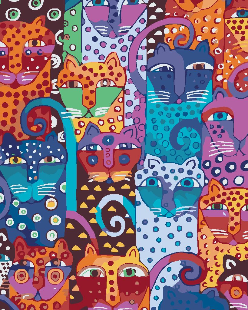 zuty Malování podle čísel - DIVOKÉ KOČKY - Rozměr: 40x50 cm, Rámování: Varianta: bez rámu a bez vypnutí plátna - obrázek 6