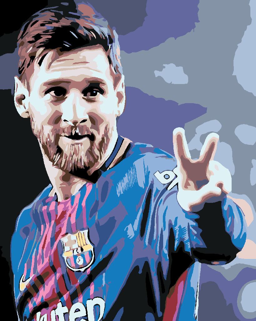 zuty Malování podle čísel - MESSI V DRESU - Rozměr: 40x50 cm, Rámování: Varianta: bez rámu a bez vypnutí plátna - obrázek 5