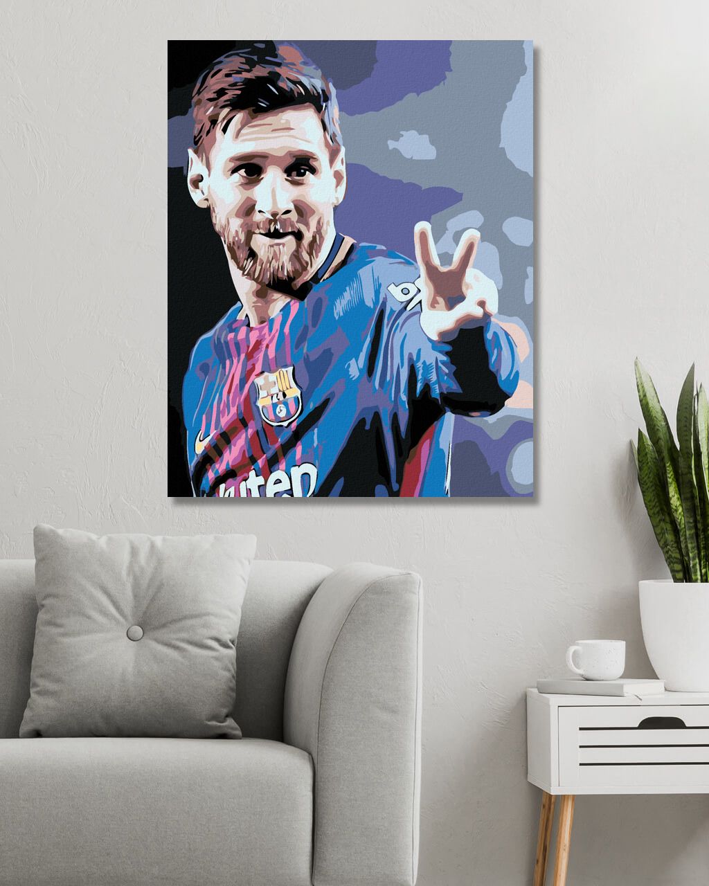 zuty Malování podle čísel - MESSI V DRESU - Rozměr: 40x50 cm, Rámování: Varianta: bez rámu a bez vypnutí plátna - obrázek 6