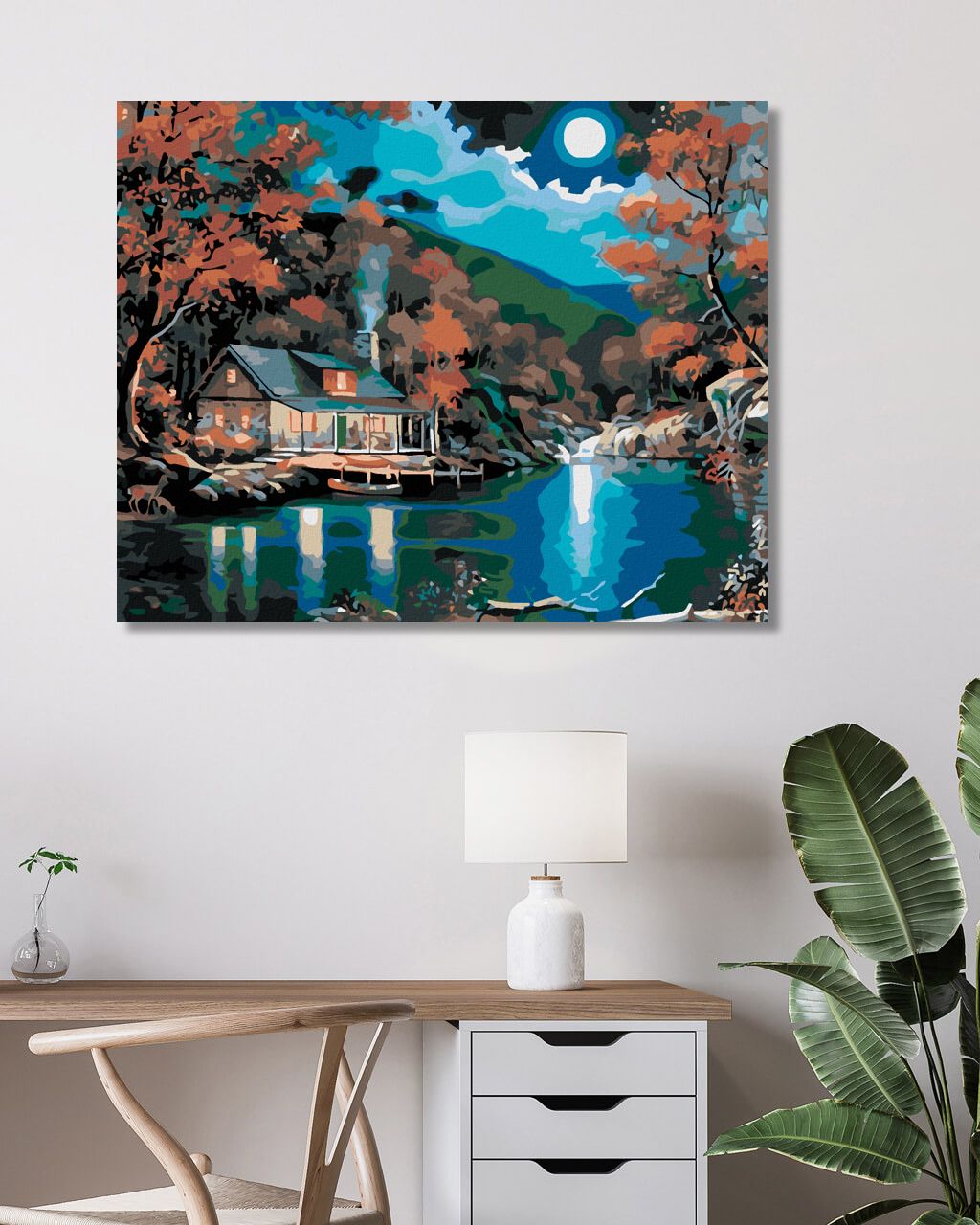 zuty Malování podle čísel - CHATKA U JEZERA - Rozměr: 40x50 cm, Rámování: Varianta: bez rámu a bez vypnutí plátna - obrázek 10