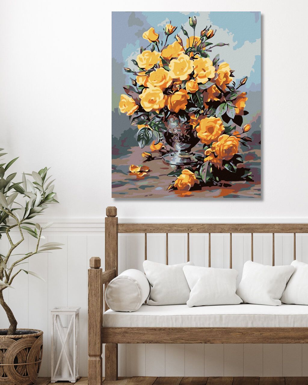 zuty Malování podle čísel - ŽLUTÉ RŮŽE - Rozměr: 40x50 cm, Rámování: Varianta: vypnuté plátno na rám - obrázek 4