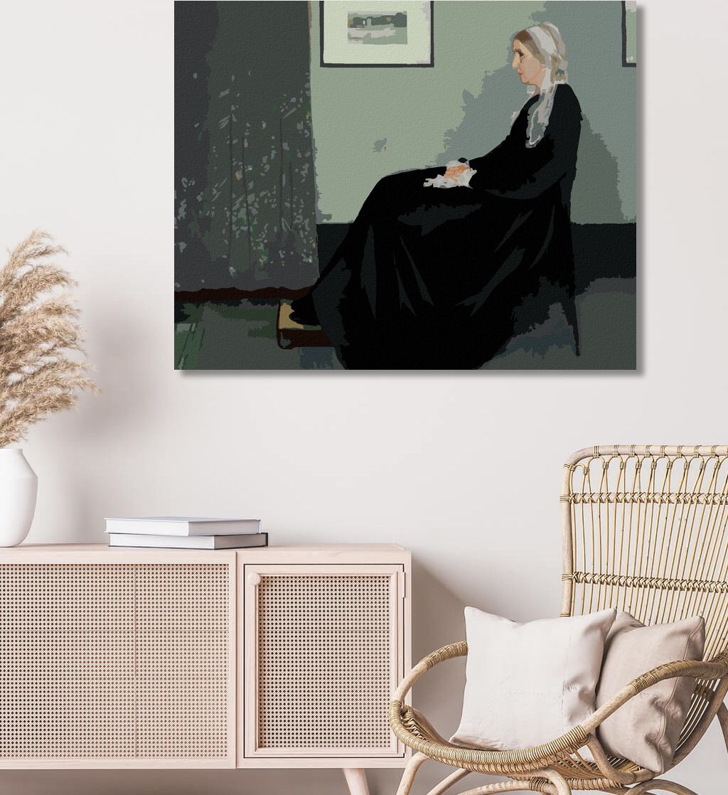 zuty Malování podle čísel - WHISTLEROVA MATKA (J. MCNEILL WHISTLER) - Rozměr: 40x50 cm, Rámování: Varianta: vypnuté plátno na rám - obrázek 2