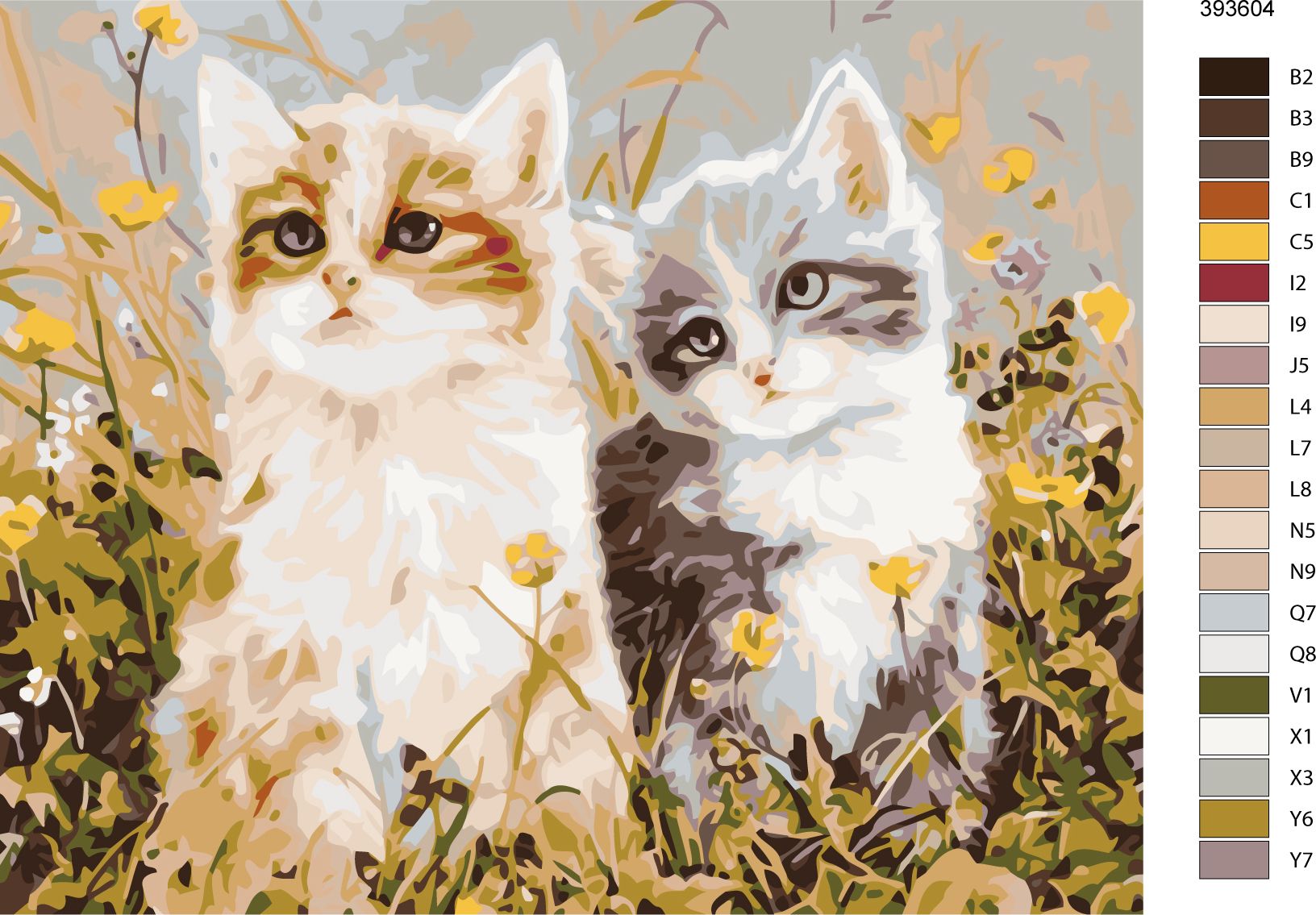 zuty Malování podle čísel - KOŤATA A LUČNÍ KVÍTÍ - Rozměr: 40x50 cm, Rámování: Varianta: vypnuté plátno na rám - obrázek 8