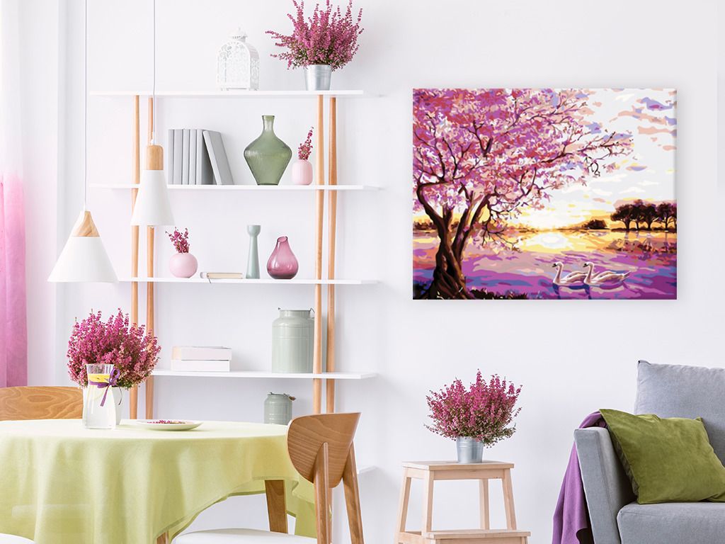 zuty Malování podle čísel - LABUTĚ - Rozměr: 40x50 cm, Rámování: Varianta: vypnuté plátno na rám - obrázek 2