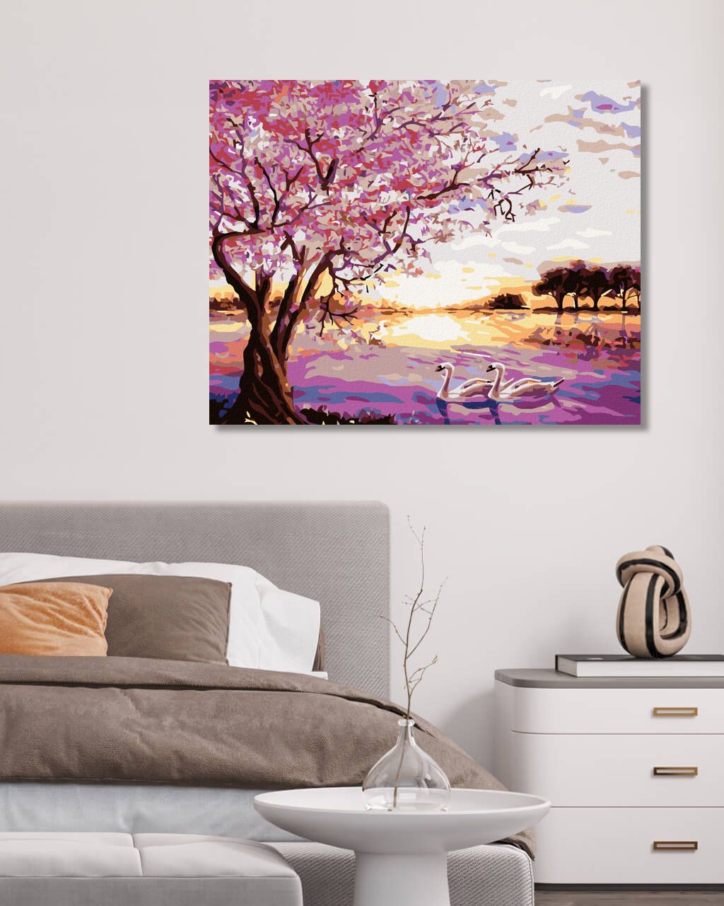 zuty Malování podle čísel - LABUTĚ - Rozměr: 40x50 cm, Rámování: Varianta: vypnuté plátno na rám - obrázek 6