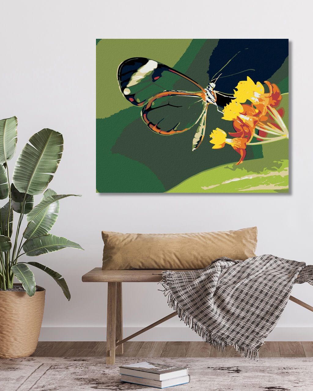 zuty Malování podle čísel - MOTÝL A KVĚTINY - Rozměr: 40x50 cm, Rámování: Varianta: vypnuté plátno na rám - obrázek 8