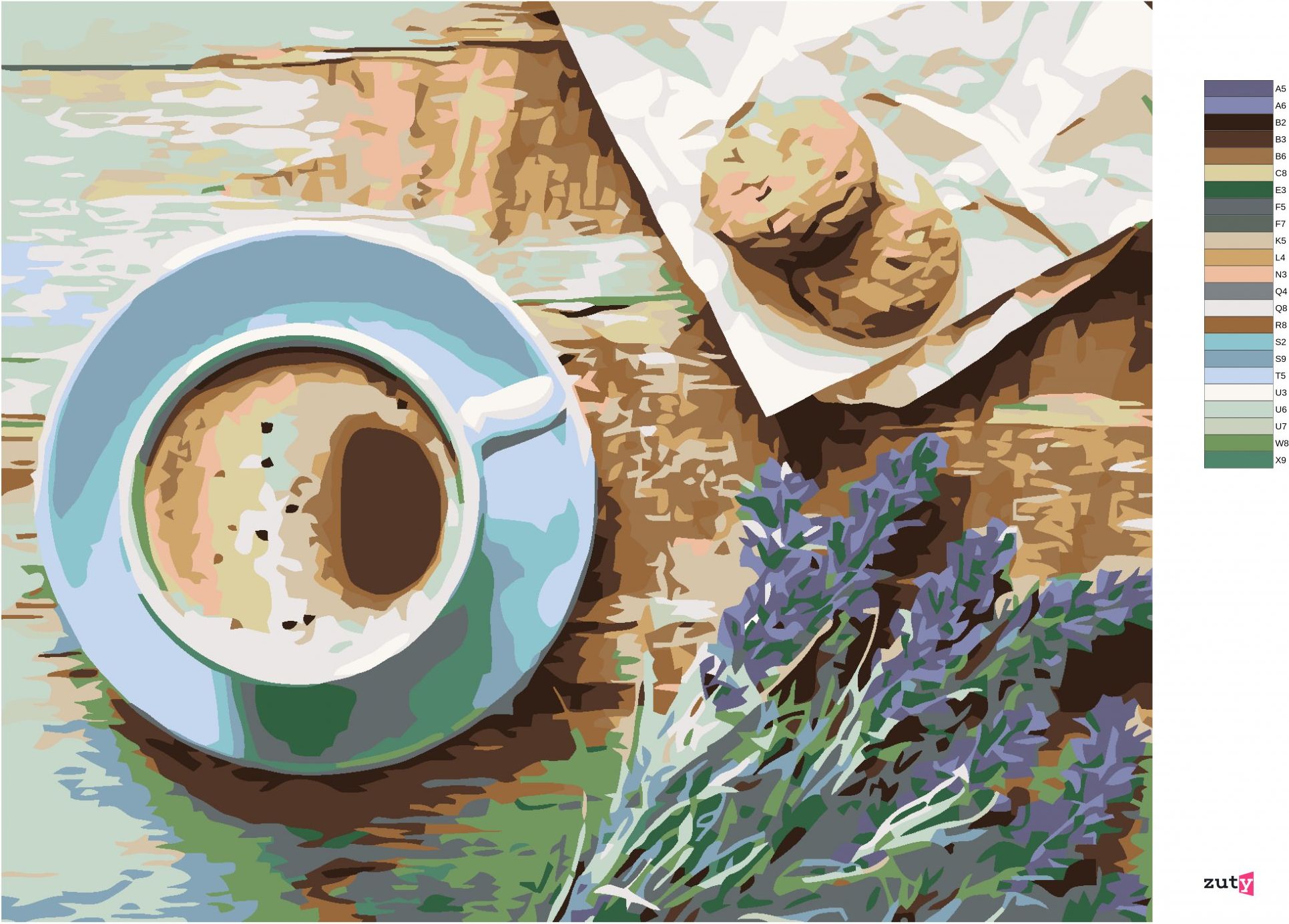 zuty Malování podle čísel - ŠÁLEK KÁVY - Rozměr: 40x50 cm, Rámování: Varianta: vypnuté plátno na rám - obrázek 5