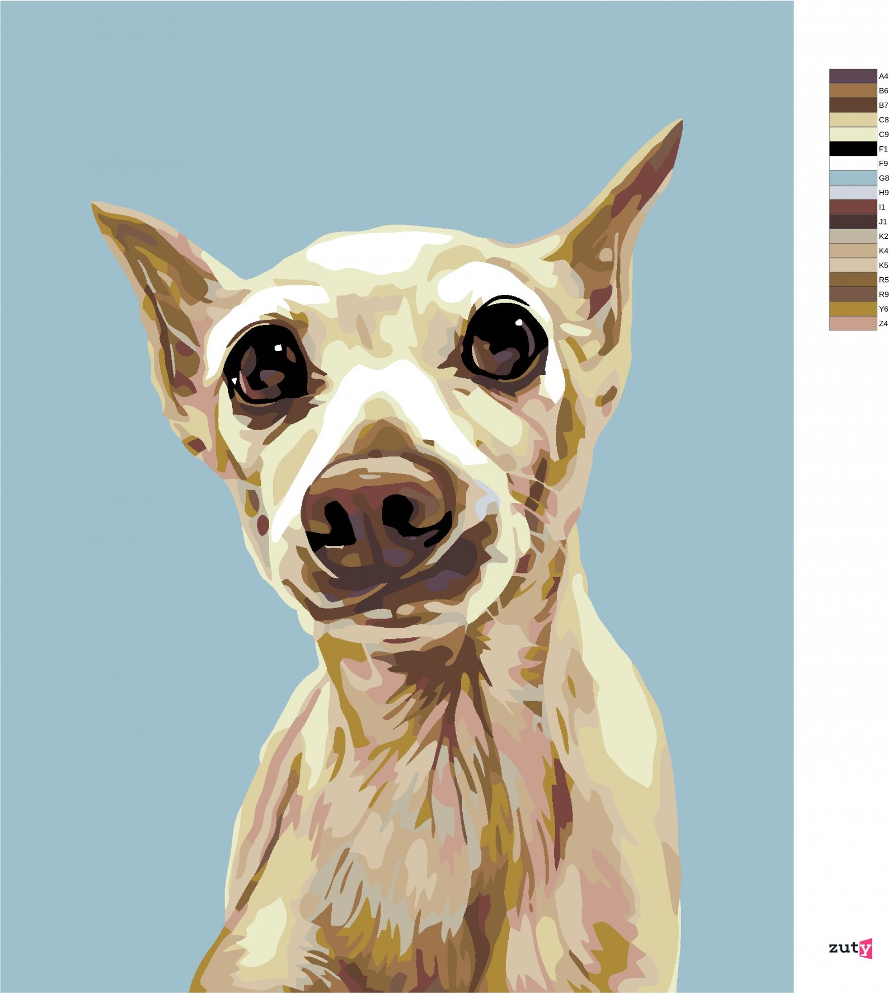 zuty Malování podle čísel - VYDĚŠENÝ PEJSEK - Rozměr: 40x50 cm, Rámování: Varianta: bez rámu a bez vypnutí plátna - obrázek 4