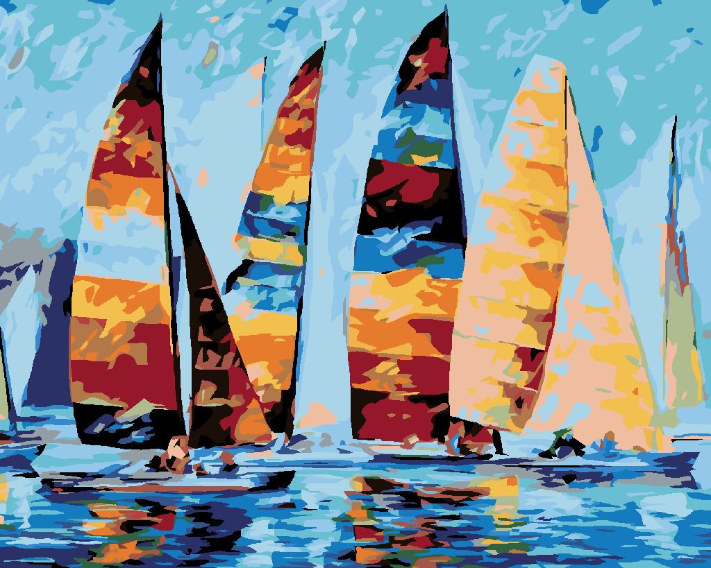zuty Malování podle čísel - PLACHETNICE NA MOŘI - Rozměr: 40x50 cm, Rámování: Varianta: bez rámu a bez vypnutí plátna - obrázek 8
