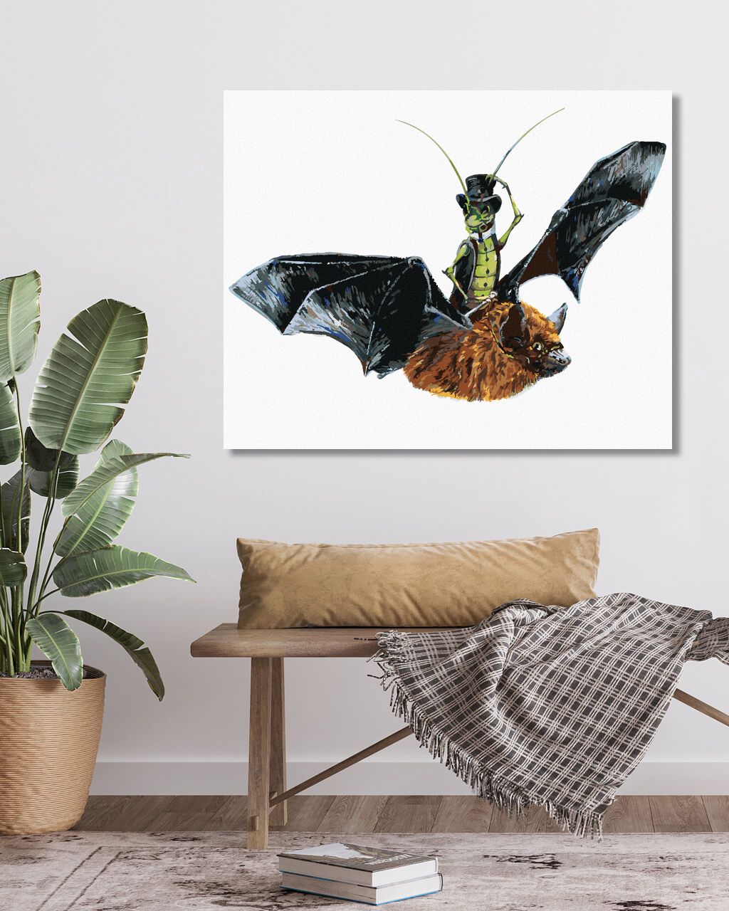 zuty Malování podle čísel - NETOPÝR A KOBYLKA (HOLLY SIMENTAL) - Rozměr: 40x50 cm, Rámování: Varianta: vypnuté plátno na rám - obrázek 7
