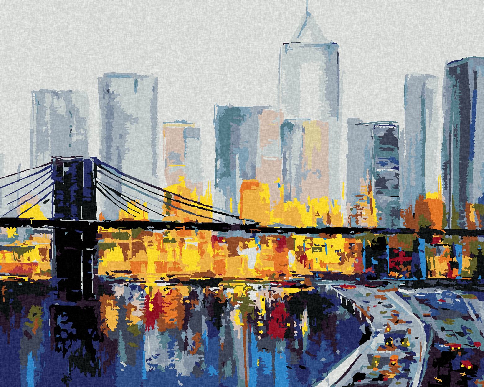 zuty Malování podle čísel - RUŠNÝ NEW YORK - Rozměr: 40x50 cm, Rámování: Varianta: vypnuté plátno na rám - obrázek 1