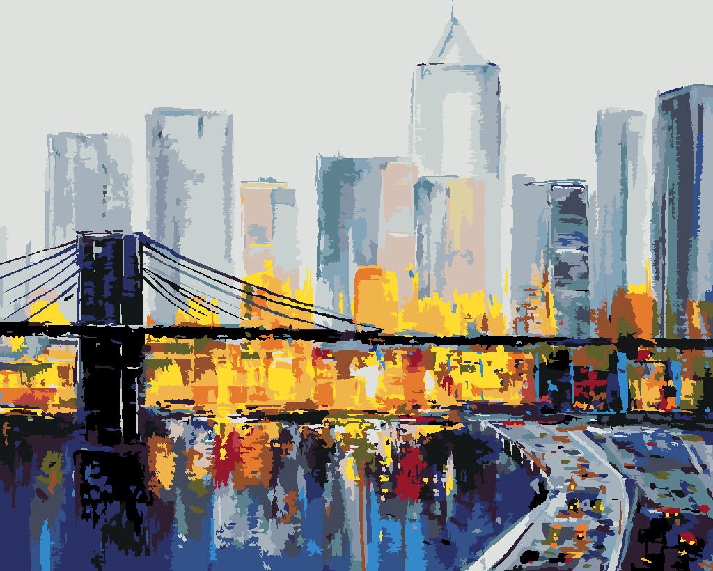 zuty Malování podle čísel - RUŠNÝ NEW YORK - Rozměr: 40x50 cm, Rámování: Varianta: vypnuté plátno na rám - obrázek 8