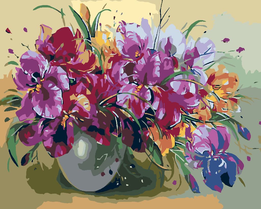 zuty Malování podle čísel - KOSATCE VE VÁZE - Rozměr: 40x50 cm, Rámování: Varianta: bez rámu a bez vypnutí plátna - obrázek 9