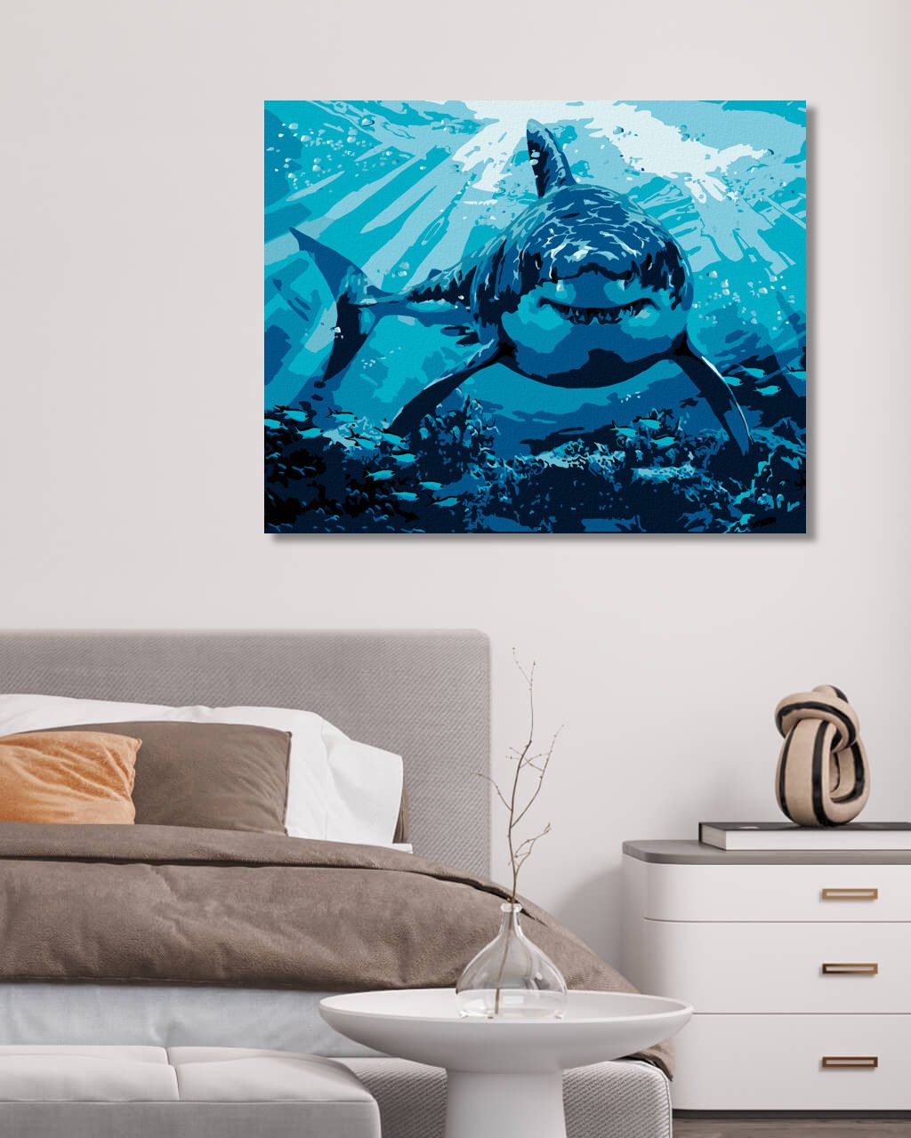 zuty Malování podle čísel - ŽRALOK BÍLÝ (HOWARD ROBINSON) - Rozměr: 40x50 cm, Rámování: Varianta: bez rámu a bez vypnutí plátna - obrázek 9