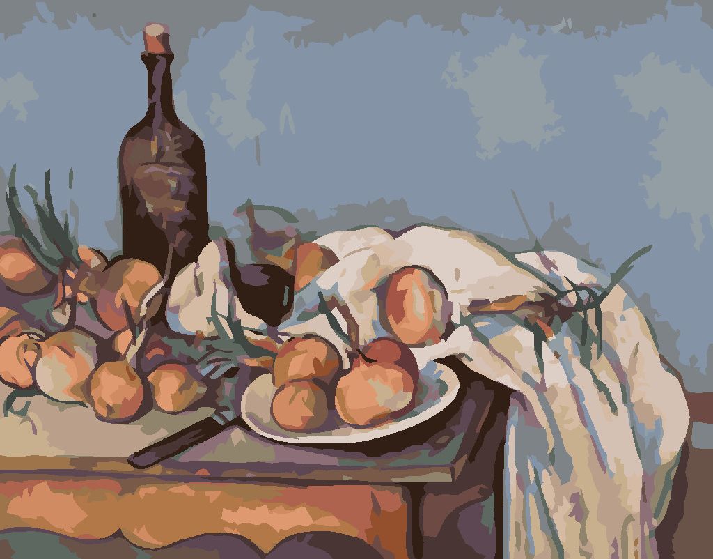 zuty Malování podle čísel - CIBULE A LÁHEV (P. CÉZANNE) - Rozměr: 40x50 cm, Rámování: Varianta: vypnuté plátno na rám - obrázek 5