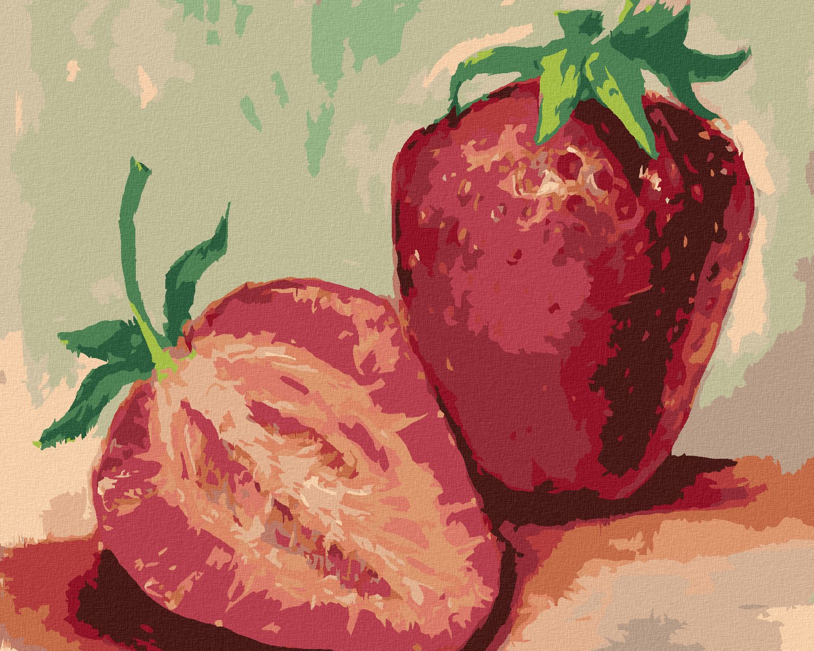 zuty Malování podle čísel - JAHODY - Rozměr: 40x50 cm, Rámování: Varianta: bez rámu a bez vypnutí plátna - obrázek 2