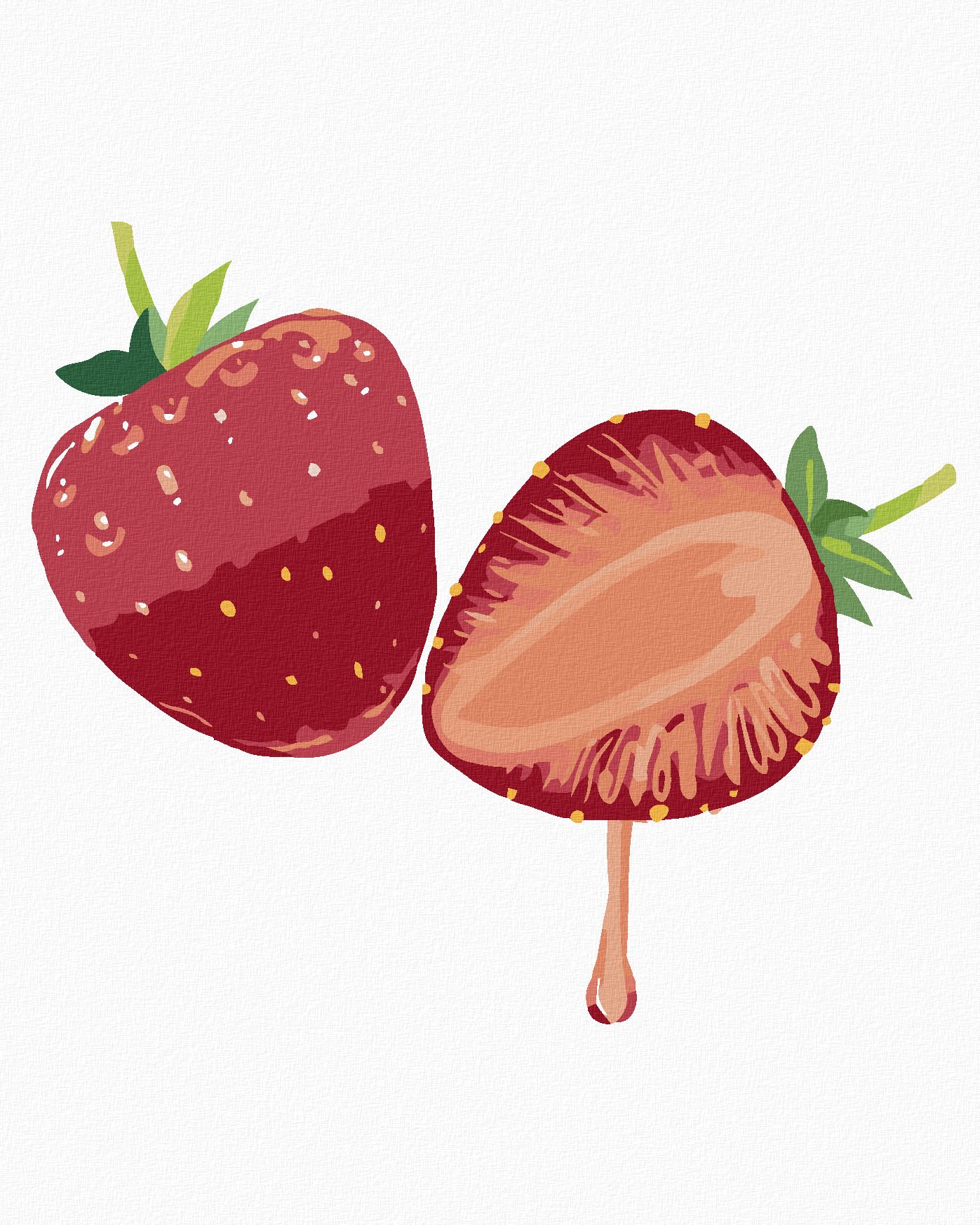 zuty Malování podle čísel - JAHODY - Rozměr: 40x50 cm, Rámování: Varianta: vypnuté plátno na rám - obrázek 2