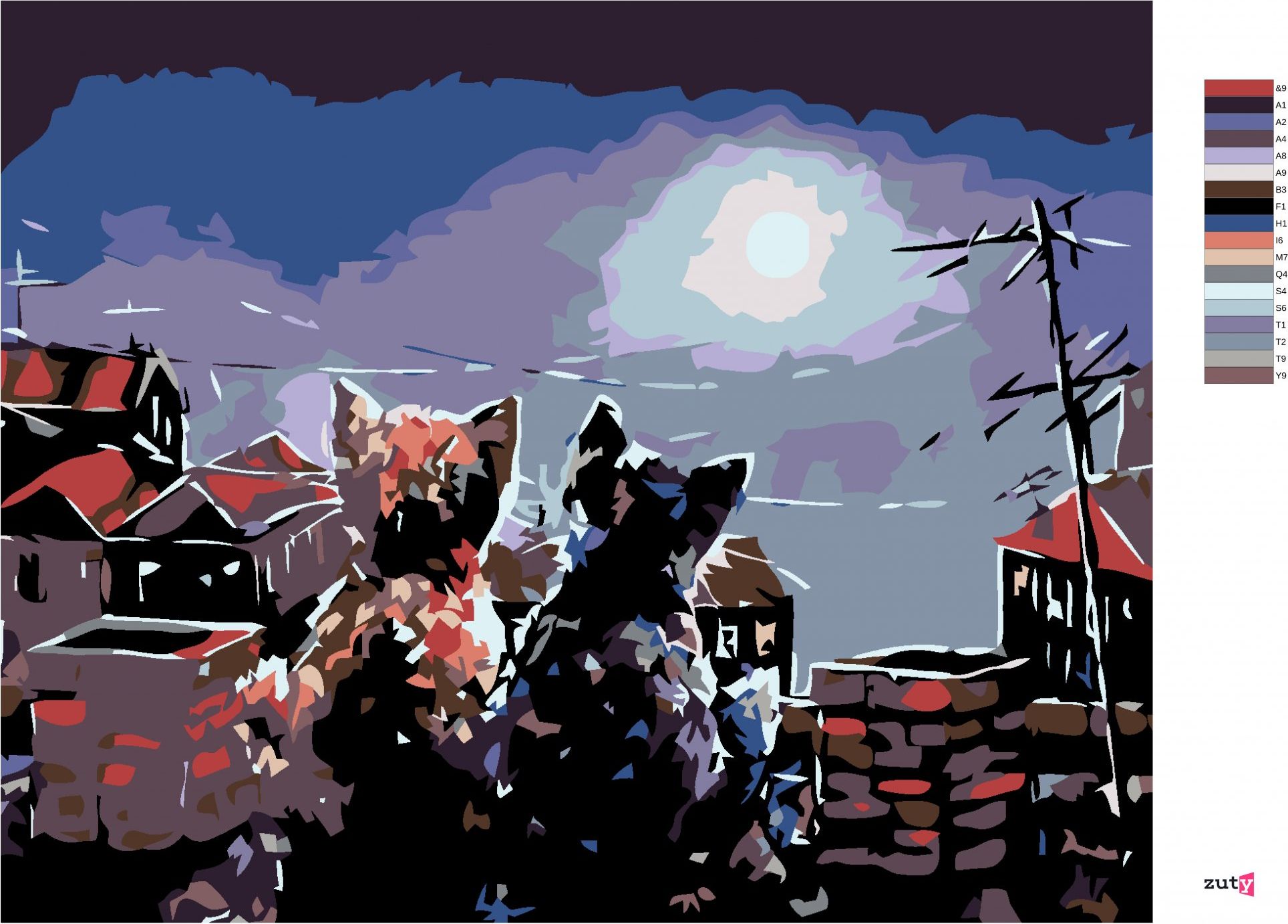 zuty Malování podle čísel - KOŤATA NA STŘEŠE - Rozměr: 40x50 cm, Rámování: Varianta: vypnuté plátno na rám - obrázek 9
