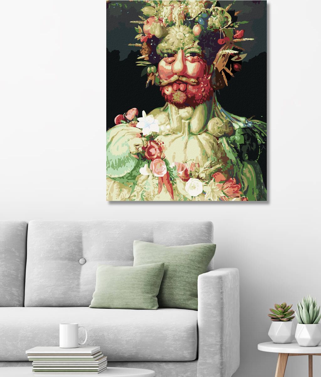 zuty Malování podle čísel - RUDOLF II. JAKO VERTUMNUS (G. ARCIMBOLDO) - Rozměr: 40x50 cm, Rámování: Varianta: vypnuté plátno na rám - obrázek 4