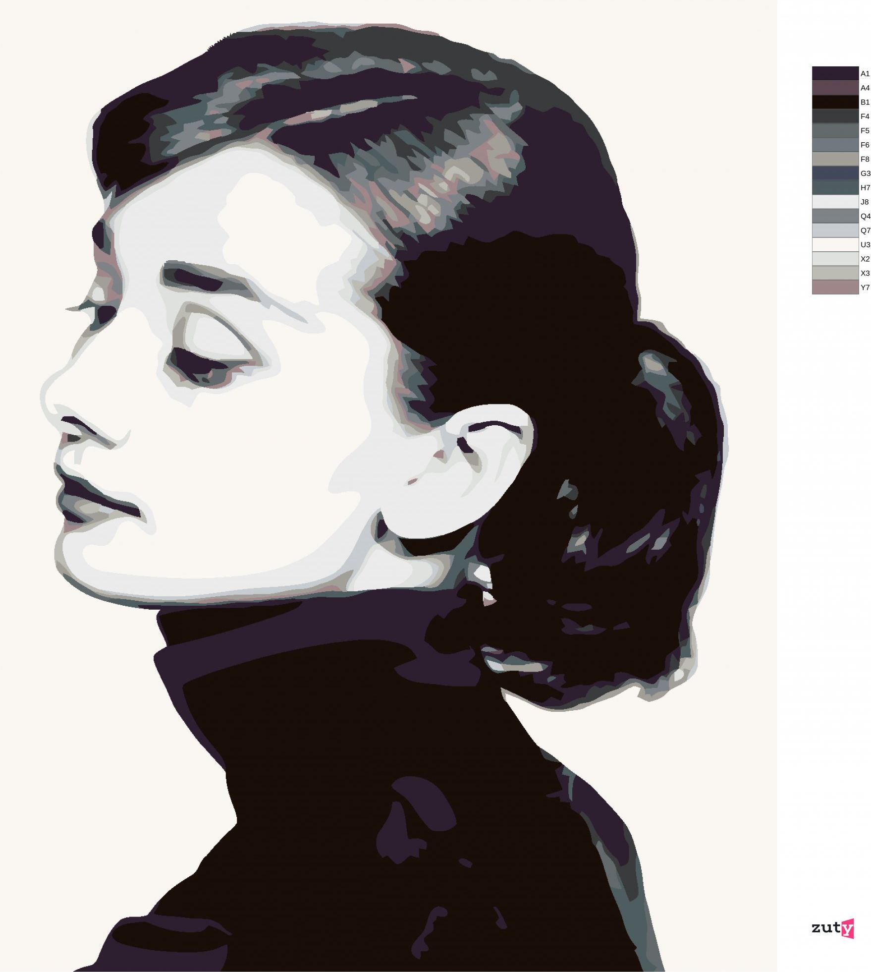 zuty Malování podle čísel - AUDREY HEPBURN I - Rozměr: 40x50 cm, Rámování: Varianta: vypnuté plátno na rám - obrázek 6