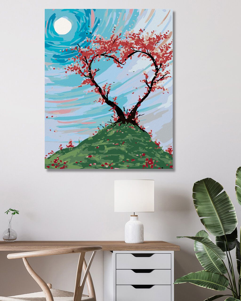 zuty Malování podle čísel - KEŘÍK NA KOPCI VE TVARU SRDCE - Rozměr: 40x50 cm, Rámování: Varianta: vypnuté plátno na rám - obrázek 9