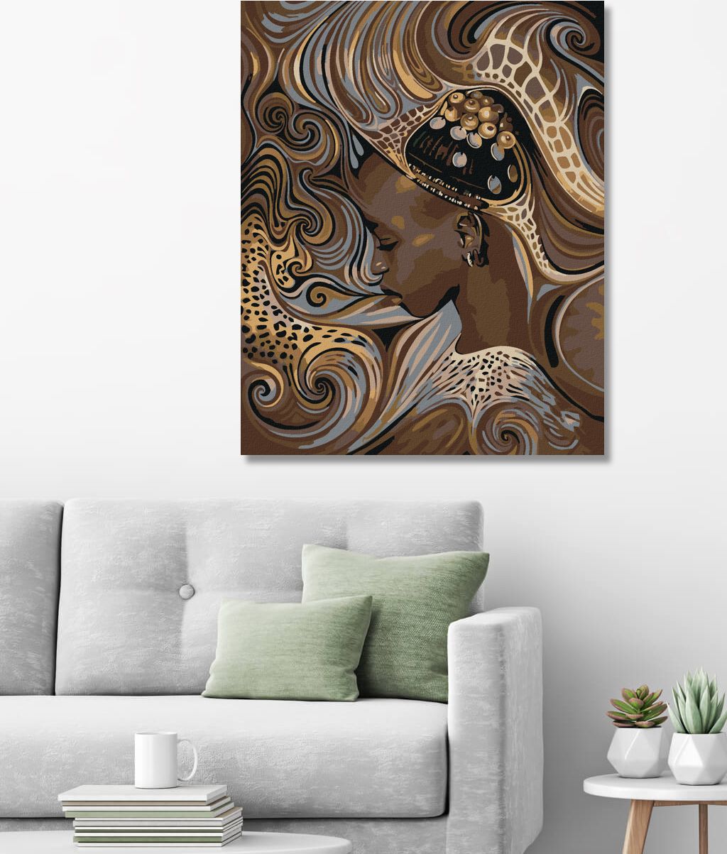 zuty Malování podle čísel - AFRICKÁ DOMORODÁ DÍVKA - Rozměr: 40x50 cm, Rámování: Varianta: bez rámu a bez vypnutí plátna - obrázek 10