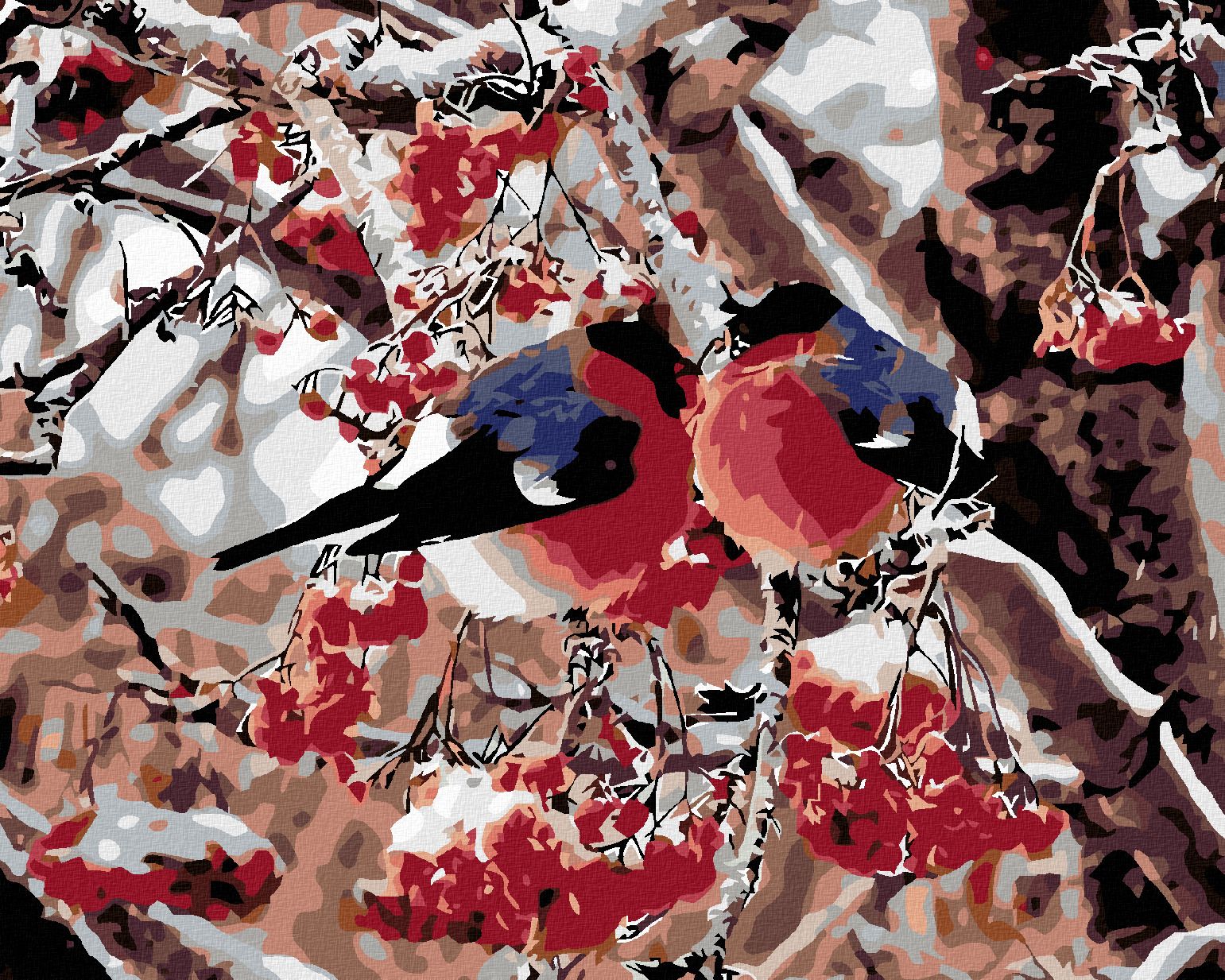 zuty Malování podle čísel - PTÁČCI V JEŘABINÁCH - Rozměr: 40x50 cm, Rámování: Varianta: bez rámu a bez vypnutí plátna - obrázek 1