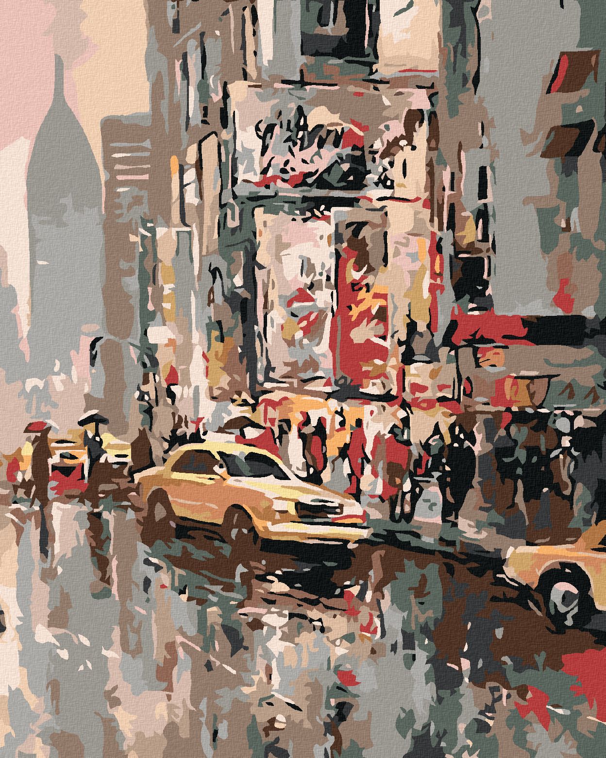 zuty Malování podle čísel - AMERICKÉ TAXI - Rozměr: 40x50 cm, Rámování: Varianta: vypnuté plátno na rám - obrázek 1