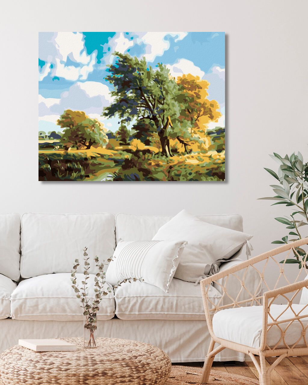 zuty Malování podle čísel - STROMY U ŘEKY - Rozměr: 40x50 cm, Rámování: Varianta: vypnuté plátno na rám - obrázek 9