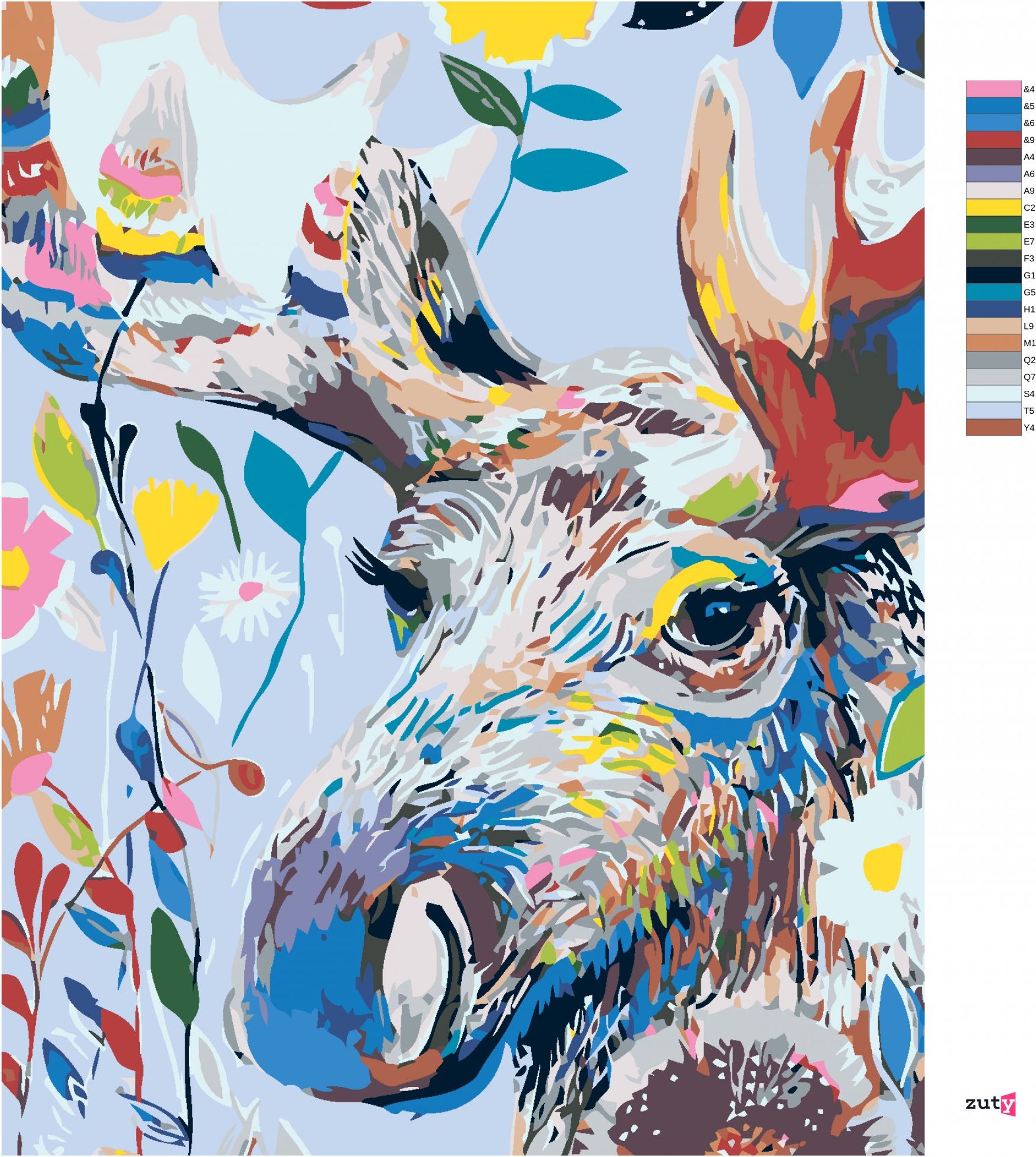 zuty Malování podle čísel - KVĚTINOVÝ LOS - Rozměr: 40x50 cm, Rámování: Varianta: vypnuté plátno na rám - obrázek 3