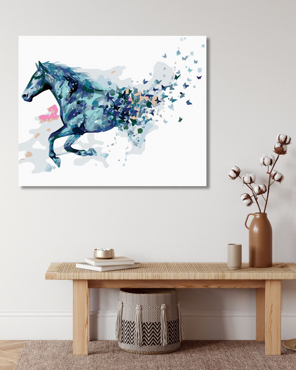 zuty Malování podle čísel - ABSTRAKTNÍ KŮŇ MODRÝ - Rozměr: 40x50 cm, Rámování: Varianta: vypnuté plátno na rám - obrázek 9
