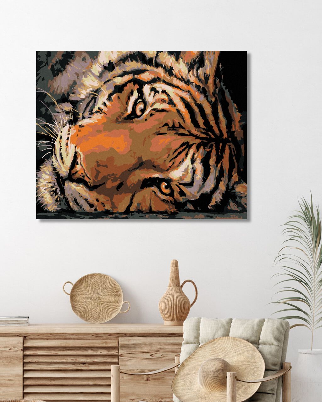 zuty Malování podle čísel - JASNÝ TYGŘÍ POHLED - Rozměr: 40x50 cm, Rámování: Varianta: vypnuté plátno na rám - obrázek 2