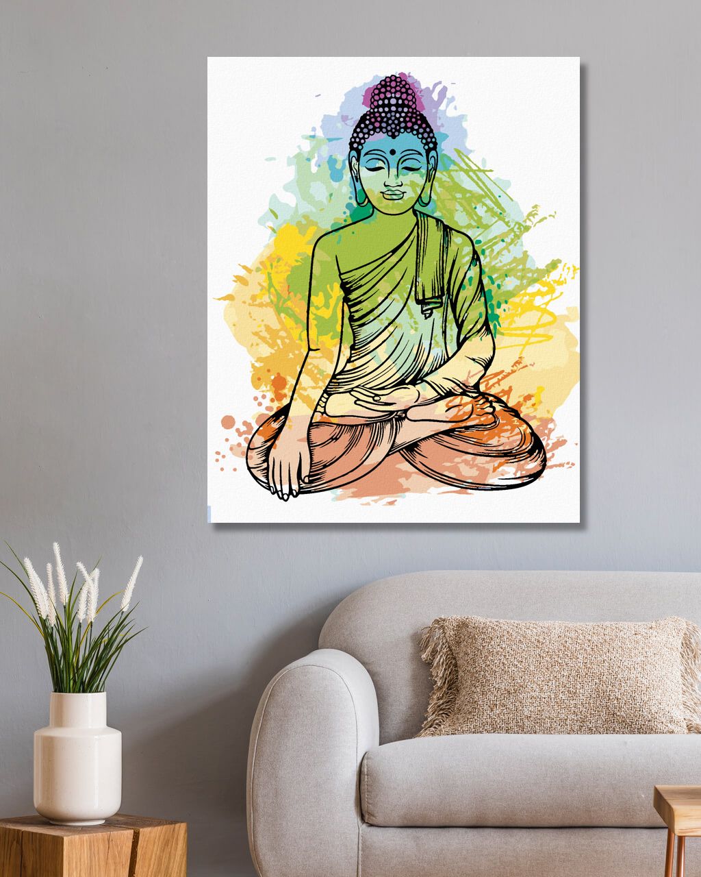zuty Malování podle čísel - BAREVNÝ BUDDHA - Rozměr: 40x50 cm, Rámování: Varianta: vypnuté plátno na rám - obrázek 9
