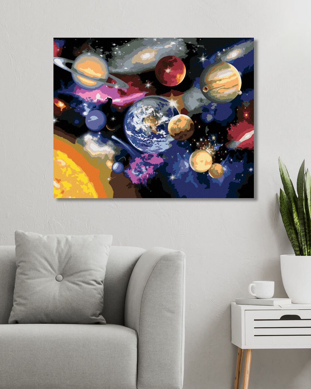 zuty Malování podle čísel - PLANETY SLUNEČNÍ SOUSTAVY (HOWARD ROBINSON) - Rozměr: 40x50 cm, Rámování: Varianta: vypnuté plátno na rám - obrázek 9